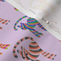 Striped cats - pink - small
