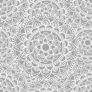 Grey and White Mandala Pattern