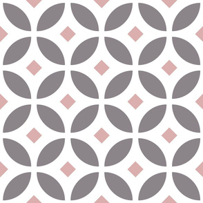 Geometric orange peel pattern // grey and pink on white