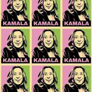 Kamala Harris Poster Pink Green