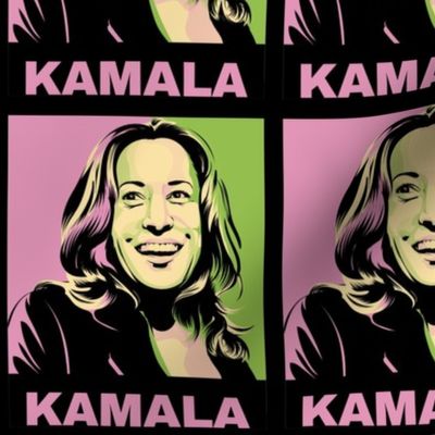 Kamala Harris Pink Green on Black
