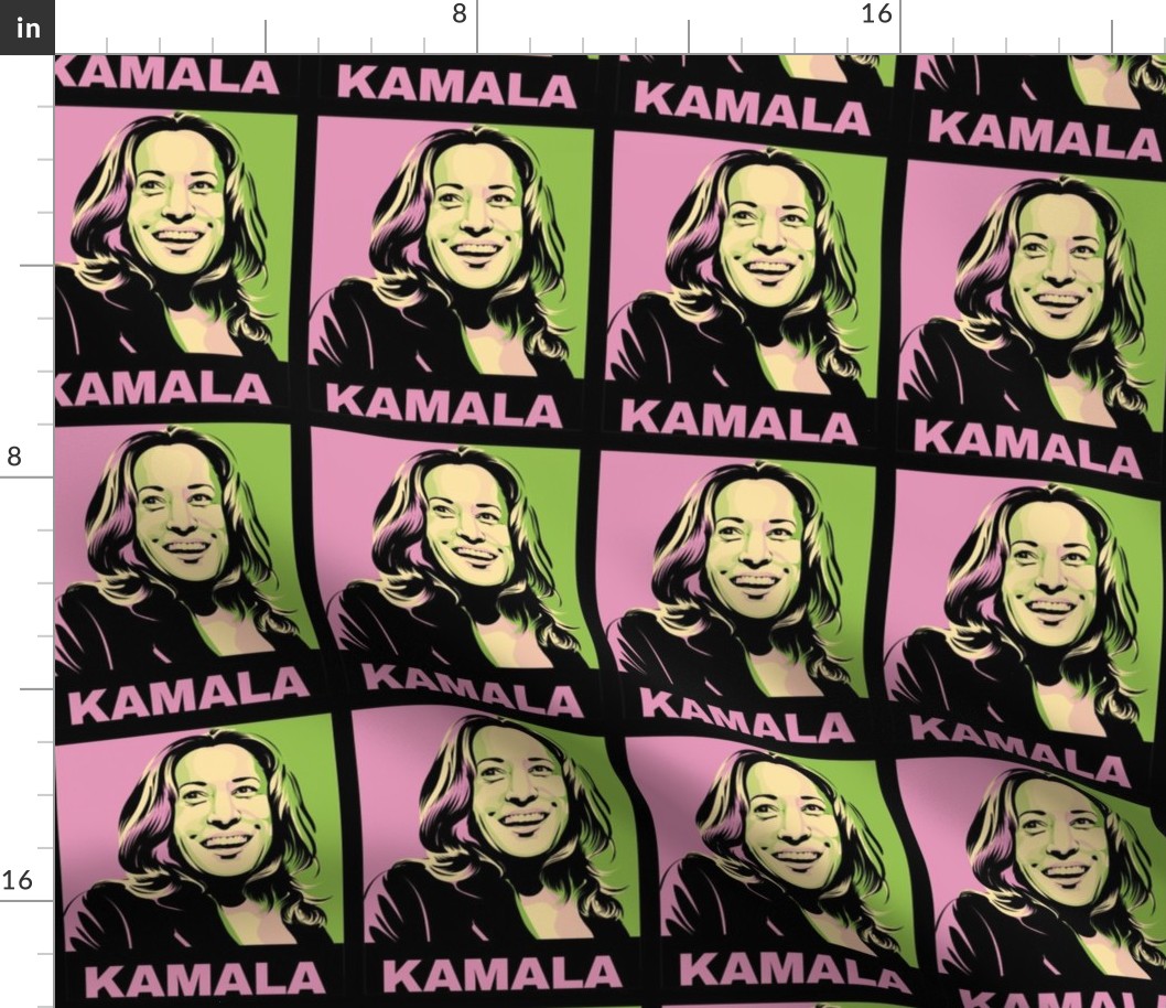 Kamala Harris Pink Green on Black
