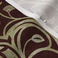 golden damask - brown - large scale