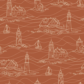 Lighthouse Contour - rust brown - large scale