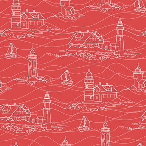 Lighthouse Contour - red - large scale