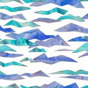 Watercolor Paper Collage Hawaiian Waves