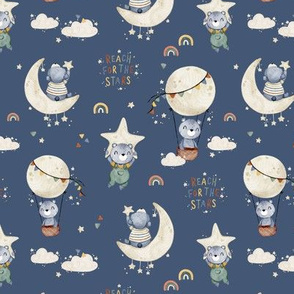 Reach for the stars - navy - small