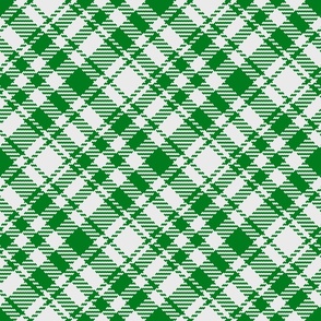 Simple large Tartan white green diagonal