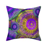 LARGE MANDALA PATCHWORK YELLOW PURPLE SUMMER AUTUMN PSMGE