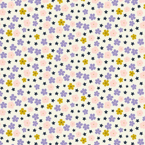 Ditsy Flowers in pale pink and lilac