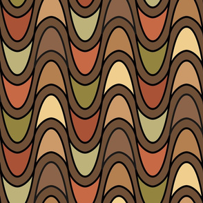 Mid Century Modern Frequency Waves // Autumn - Fall Colors