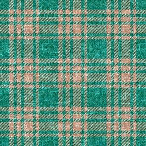 Retro Plaid teal beige large