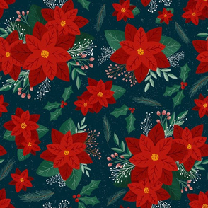 Poinsettia Christmas Pattern