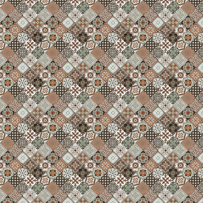 Dollhouse Talavera Tiles Sage Orange Brown