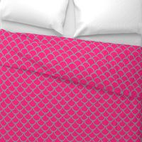 scribbled fish scales - shocking pink