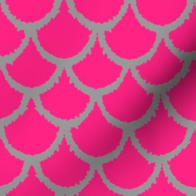 scribbled fish scales - shocking pink