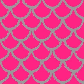 scribbled fish scales - shocking pink