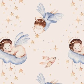 Watercolor Christmas  angels 6