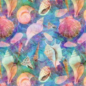 DREAMY SEASHELLS BLUE TURQUOISE PSMGE