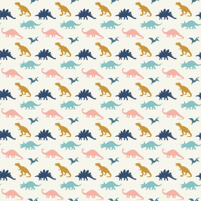 Dinosaurs in Blue + Gold - Small