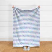 Large Marbled Unicorn Awning Stripe Pattern Horizontal in White