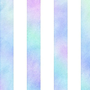 Large Marbled Unicorn Awning Stripe Pattern Vertical in White