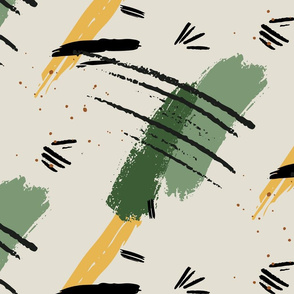 Abstract brushes green yellow 