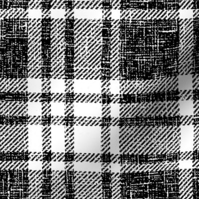 Retro Plaid black white large