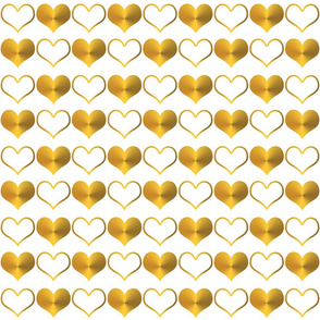 4" Gold Tone Hearts | Heart Outlines