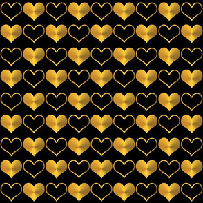 Gold Hearts on Black