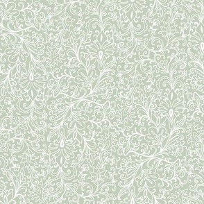 Floral - Pale olive green