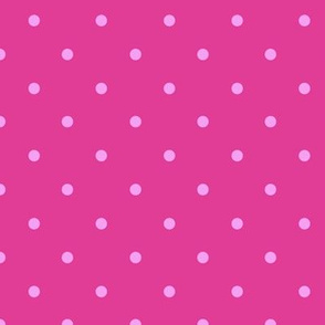 Smaller pink polka dots on fuchsia