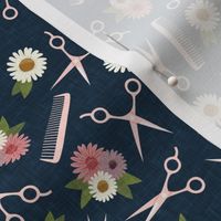 floral shears and combs - pink & blue - professional stylist hair dresser - LAD20