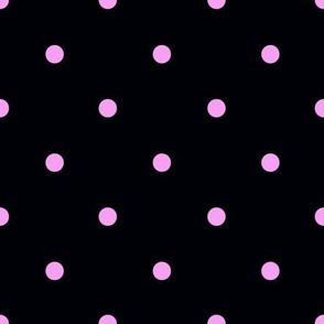 Smaller pink polka dots on black