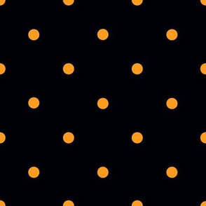 Smaller orange polka dots on black