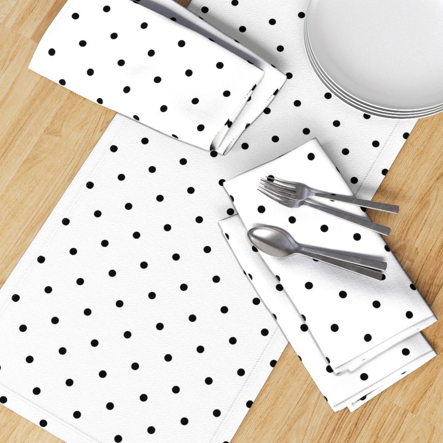 Smaller Black polka dots on White