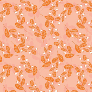 Whimsical Orange and pink leaves