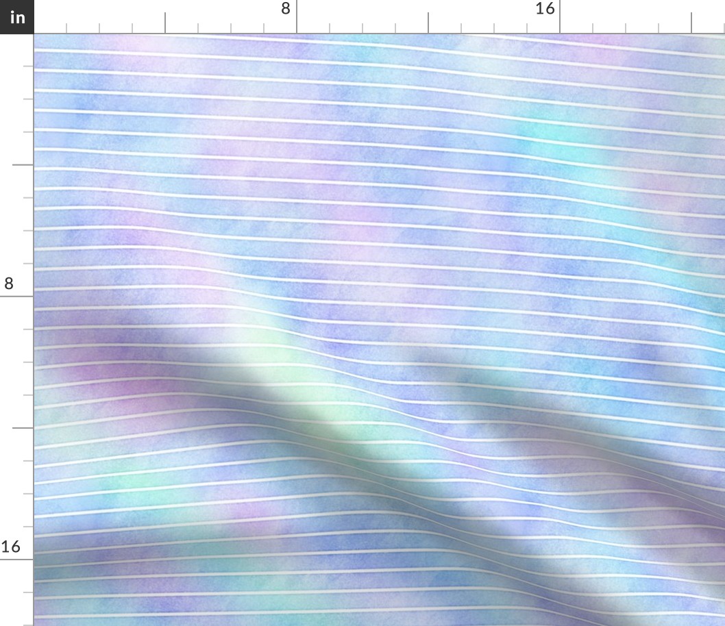 Marbled Unicorn Pin Stripe Pattern Horizontal in White