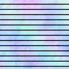Marbled Unicorn Pin Stripe Pattern Horizontal in Black