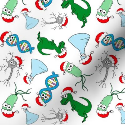Cute Christmas Science - multi directional on white