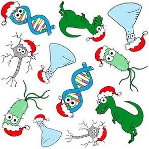 Cute Christmas Science - multi directional on white