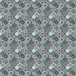 Dollhouse Talavera Tiles Grey Mint Teal 