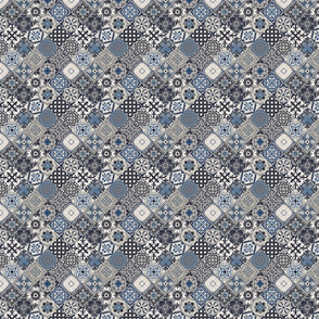 Dollhouse Talavera Tiles Navy Cobalt Grey