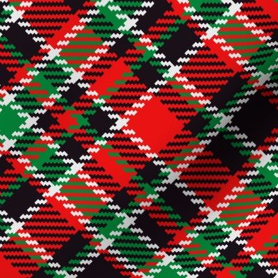 Christmas tartan diagonal red black green