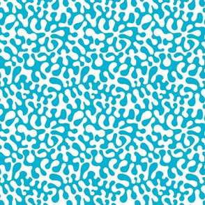 abstract retro groovy blue and white abstract // Matisse inspired // Groovy // red // by Magenta Rose Designs