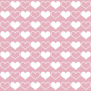 White Hearts on Pink