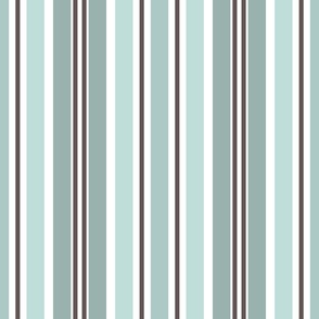 Verdigris and Twig Stripes / Large