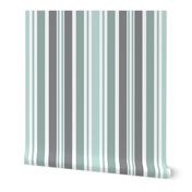 Verdigris and Grey Stripes-Soft-Calming-Winter-Blue Green Grey Brown-Large