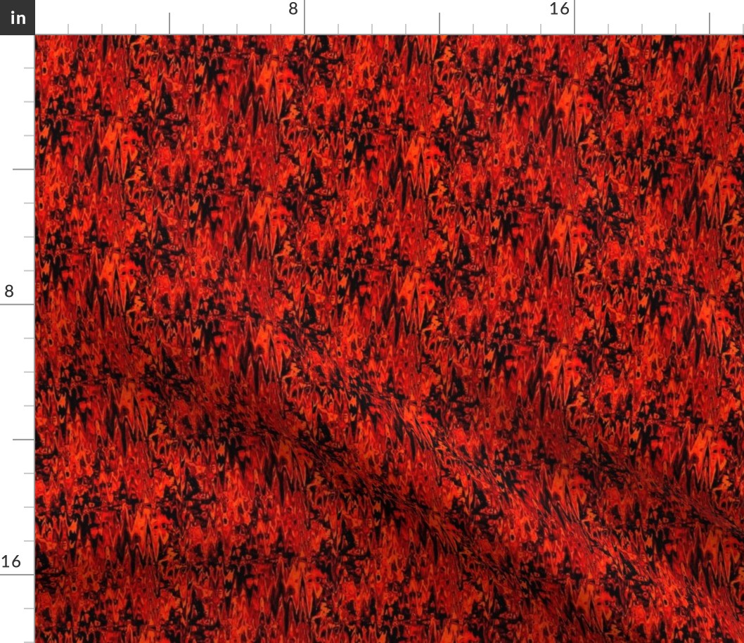 ZDB5 - Zigzag Digital Batik in Orange and Dark Brown