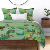 Paint by number woodland animals Scaled for heavy cotton twill 